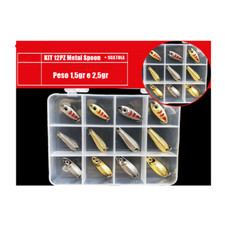 KIT 12pz M ONDULANTI SPOON TROUT AREA SPINNING TROTA LAGO + SCATOLA PREZZO PAZZO
