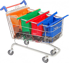 SET DI 4 BORSE PER CARRELLO DELLA SPESA sacchetti riutilizzabili da inserire nel