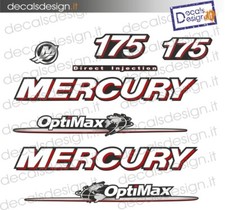 Adesivi motore marino fuoribordo mercury 175 optimax gommone barca stickers 