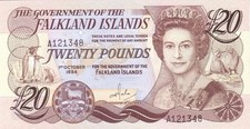 FALKLAND ISLANDS 20 POUNDS ANNO 1984 PICK P15a UNC - FDS