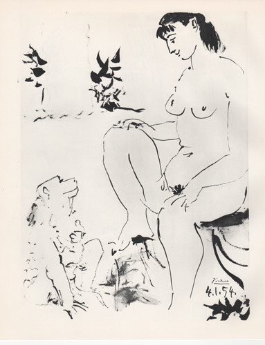 Pablo picasso femme et singe - pablo,