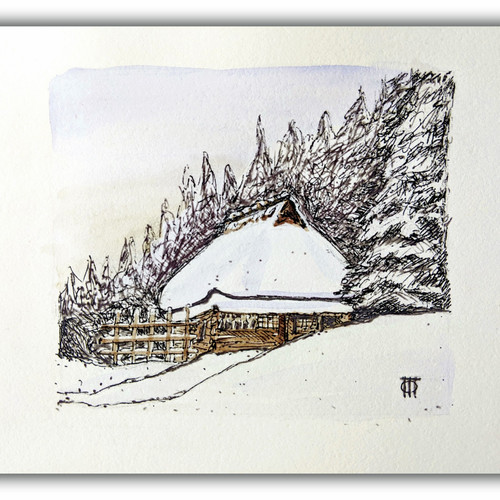 Acquerello originale cabina - , di