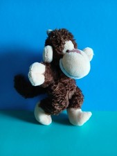 "TRUDI", mini peluche Scimmia, colore marrone scuro e beige, altezza 14 cm.