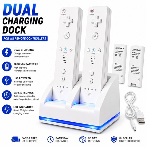 Wii telecomando doppia dock - wii,