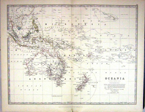Vecchia mappa 1881 johnston - mappa,