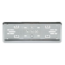 Porta targa Portatarga Anteriore auto in abs cromato grigio lucido 375×145 mm