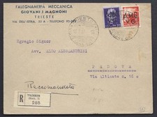 STORIA POSTALE AMG VG 1947