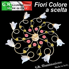 Plafoniera ferro battuto 8 - battuto,