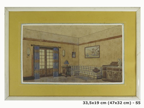 Quadro con interno casa - quadro,