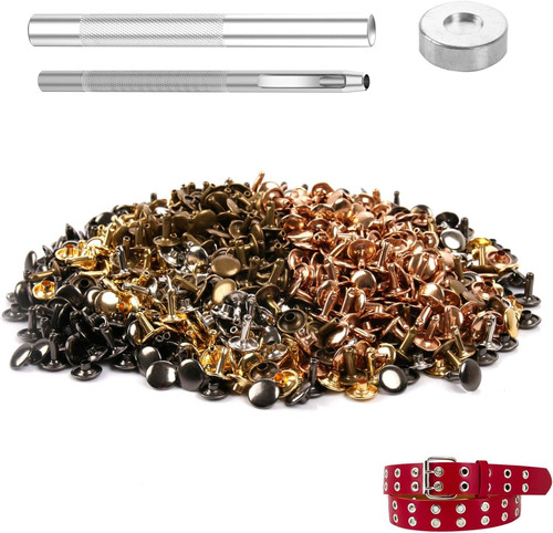 100 set rivetti pelle 8x8mm - set,