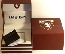 HAUREX FC TORINO-SCATOLA PER OROLOGIO-VINTAGE + GARANZIA E CONTROSCATOLA-RARE