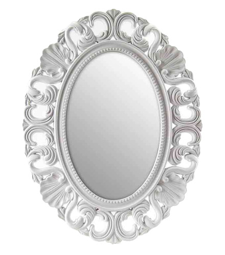 Specchio bianco ovale - specchio,