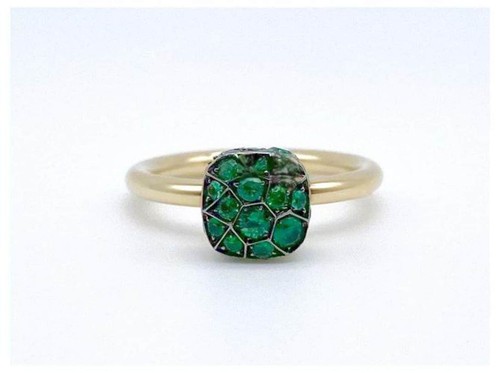 Anello nudo pomellato smeraldo - anello,