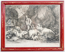 ⚜️ INCISIONE ACQUAFORTE FRANCESCO LONDONIO SCENA BUCOLICA PASTORALE GRAFICA