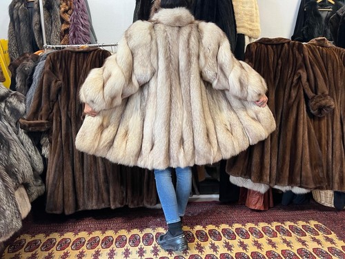 Cappotto pelliccia blu di - pelliccia,