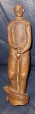 Sabina Mirri  Scultura in terracotta - uomo nudo con gatto No Sandro Chia