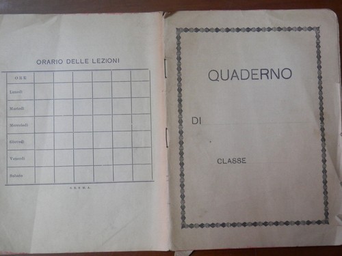 Vecchio quaderno scolastico - , di