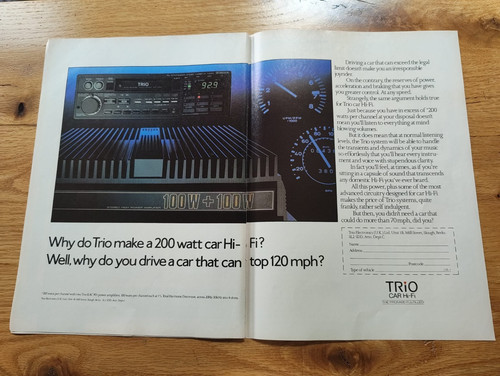 Trio car hifi advertisement - car,