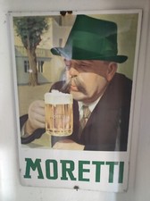 Insegna Smaltata Birra Moretti Vintage 97cmx 63cm