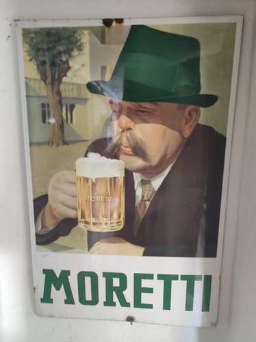 Insegna smaltata birra moretti - insegna,