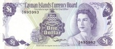 CAYMAN ISLANDS 1 DOLLAR ANNO 1974 (1985) PREFISSO A/6  PICK P5e UNC - FDC