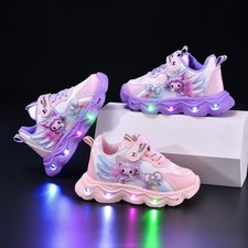 Scarpe da ginnastica bambini glitter fantasia LED bambini luminose casual traspiranti 