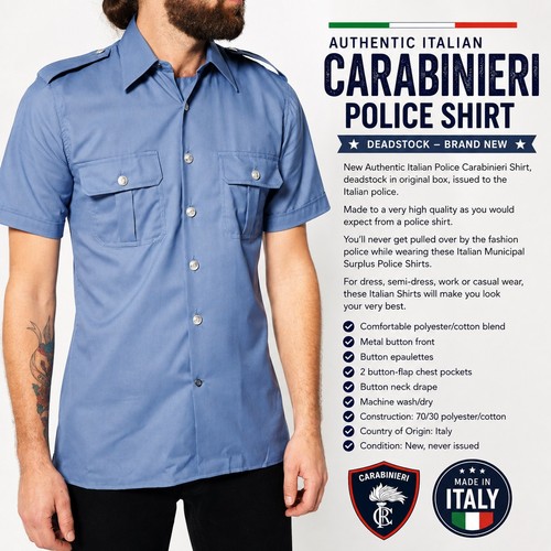 Camicia uomo polizia italiana