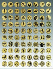 3 emblemi in alluminio 50 mm