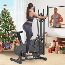 Crosstrainer ellittico 2 in 1 e bici da ginnastica sedile regolabile macchina palestra casa