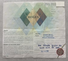 ROLEX Guarantee Warranty