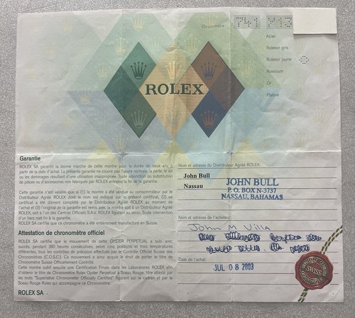 Rolex guarantee warranty - rolex,