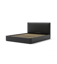 LETTO MATRIMONIALE CONTENITORE "ZOOM" IN ECOPELLE NERO 160X190 CM
