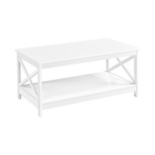 Tavolino da Caff�� Tavolo Basso Divano 2 Ripiani Portaoggetti Soggiorno Salotto