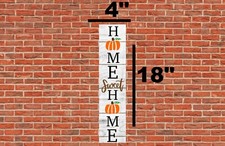 Insegna Zucca Casa Dolce Casa Metallo Alluminio 4"x18" Targa Porta Ingresso Verticale