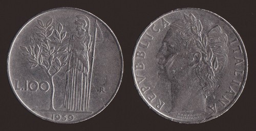 100 lire 1959 minerva - 100,