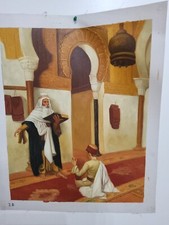 Quadro Dipinto A Mano Scena Araba Olio Su Tela classico 40x50 CM Con telaio