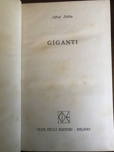 Giganti alfred doblin collana - giganti-alfred, doblin-collana