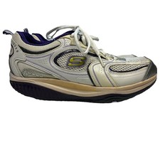 Skechers Shape-Ups Womens 7.5 US White Purple Lace Up Athletic Shoes SN 12320