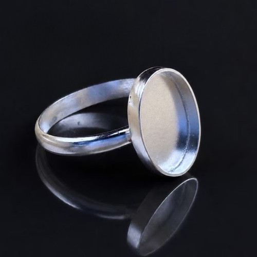 Anello lunetta ovale argento