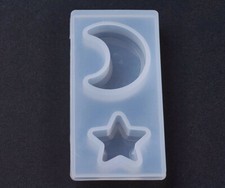 1pz stampo silicone per resina fai da te ciondolo forma luna,stella 73x36mm