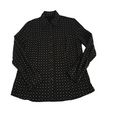 ELENA MIRO' camicia donna jersey nero fantasia con automatici Taglie forti