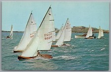 Bermuda Spanish Point Boat Club Snipe Class Sail Boats c1958 Postcard
