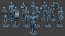 Modellino kit 12 soldatini scala 1/35 squadra musica militare stampata in resina