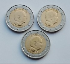 Monaco 2 euro coin lot x 3