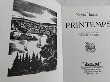 SIGRID UNDSET PRINTEMPS 1943 GRAVURES SUR BOIS ACKET VELIN HOLLANDE