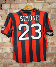 Simone #23 Vintage AC Milan Italia 1996/1997 Casa Maglia da Calcio Lotto M