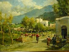 MARIO  MARESCA SERRA (1912-1991) " Vita di campagna "  Olio su tavola 30 x 24