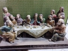 Statua Ultima Cena - Cenacolo in resina colorata Misura 15x28 cm