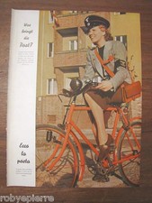 Articolo 1940 postina tedesca nazista in bicicletta German Nazi postman cycling 