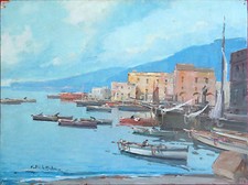 Fontana01 - “Scena Marina”. Olio su tavola  del pittore Fortunato Fontana 